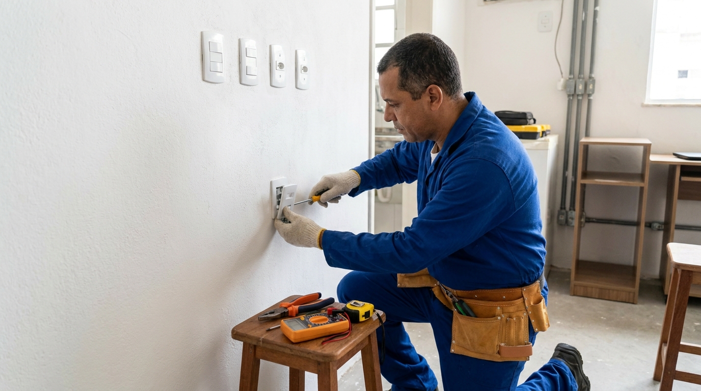 Instalacao de tomada e interruptor profissional em Teresina‑PI