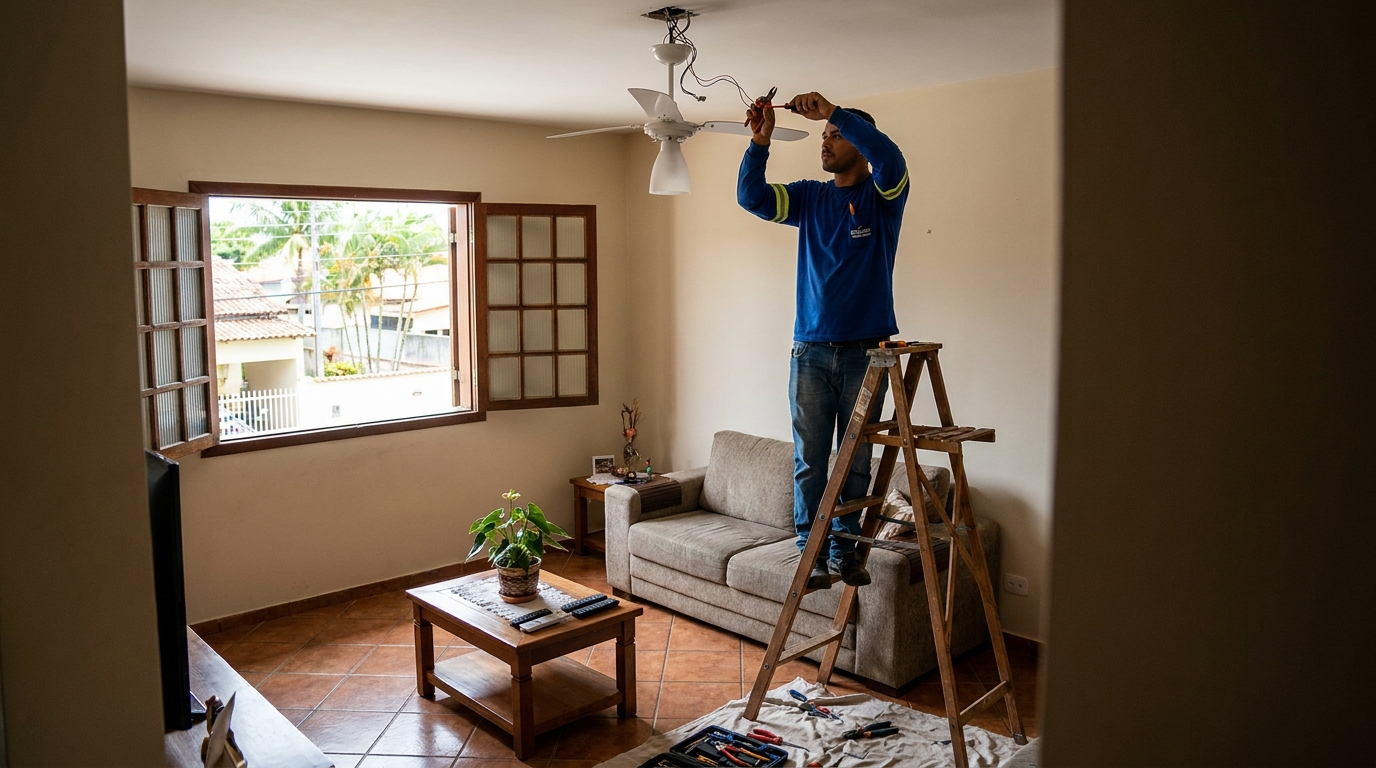 Instalacao de ventilador de teto profissional em Teresina‑PI
